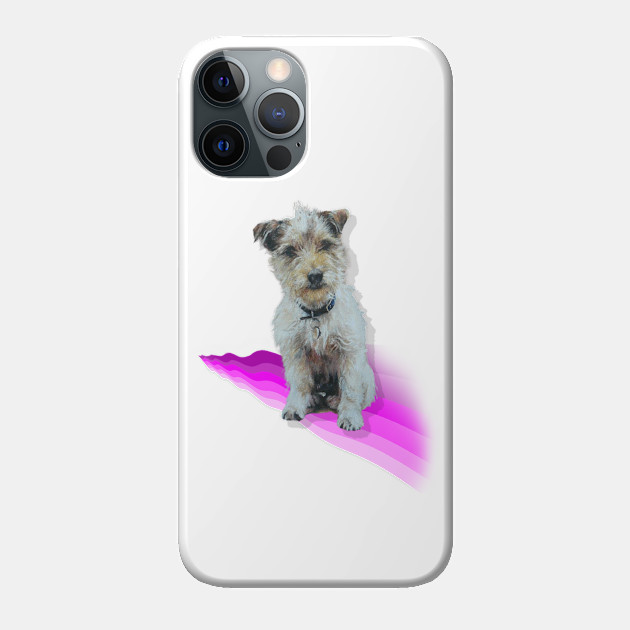 Scruffy Jack Russell Terrier on a rainbow wave! - Dog - Phone Case