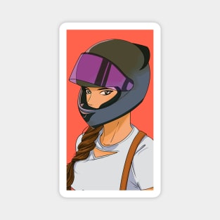 Anime Girl in Helmet Magnet