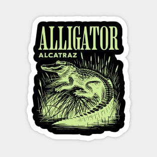 Alligator Alcatraz Vintage Swamp Wildlife Florida Badge Magnet