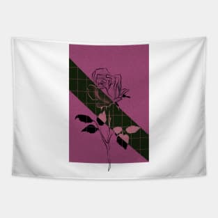 Minimalistic Pink and Black Rose Print |  Positivity Tapestry