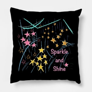 Stars Sparkle and Shine t-shirt Pillow