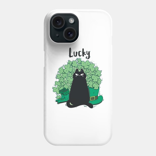 st patricks day cat Phone Case by ArtStopCreative