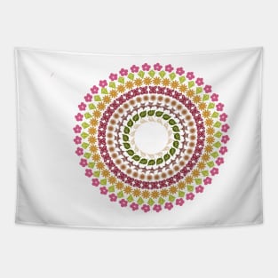 Rainbow Garden Mandala - Teal Tapestry