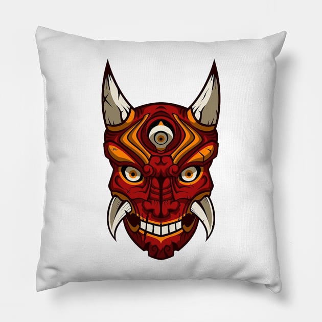 The Red Oni Version Pillow by zamritrihassan