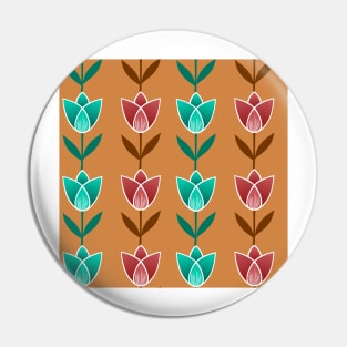 Bright and colourful tulips pattern in Sundial mustard yellow Pin