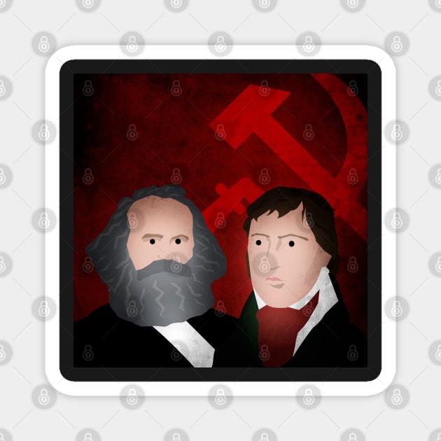 HEGEL AND MARX - SOCIALIST PHILOSOPHERS - PORTRAITS ILLUSTRATION Magnet by CliffordHayes