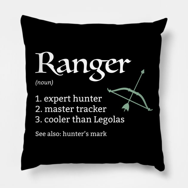 D&D Ranger Class Definition Pillow by Sunburst