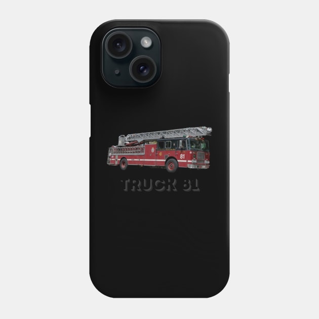 Chicago Fire Truck 81 Phone Case by West CO Apparel 