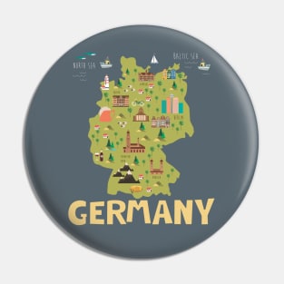 Germany illustrated map Pin