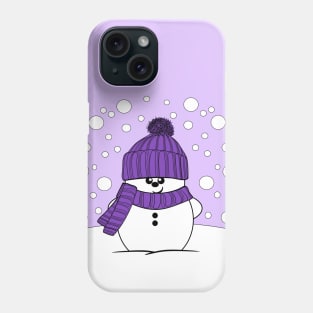 Cheeky Christmas Snowman with Purple Hat Phone Case