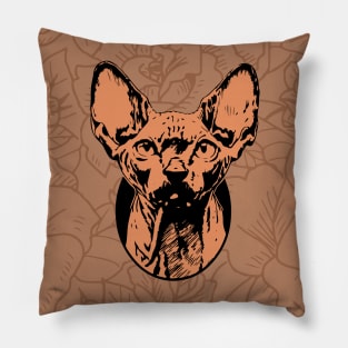 Egyptian cat flowers Pillow