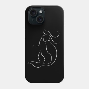 Minimal Mermaid Line Art Drawing Phone Case