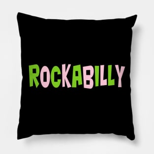 Rockabilly at night in Pink and Green Pillow