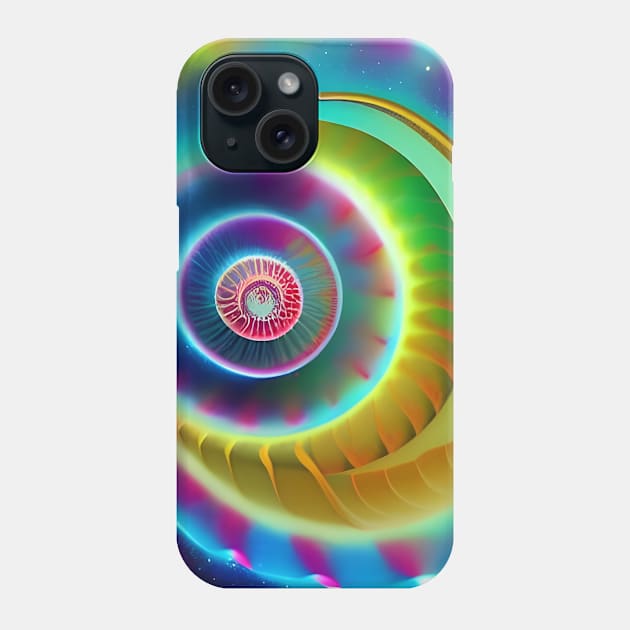 Colorful Nautilus in Space Phone Case by SmartPufferFish