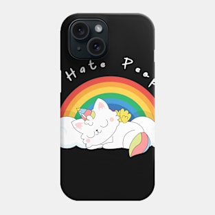 unicorn cat i hate people Phone Case