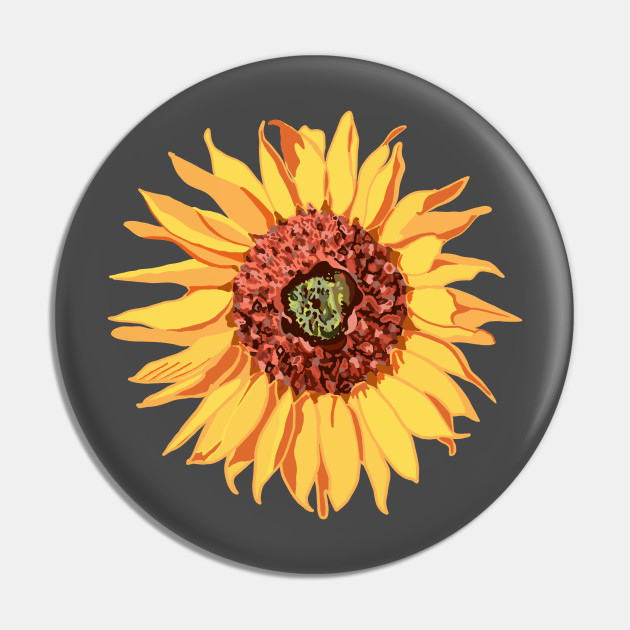 Lovely Sunflower Art Drawing Ready For Spring Season Sunflower Drawing Pin Teepublic Au