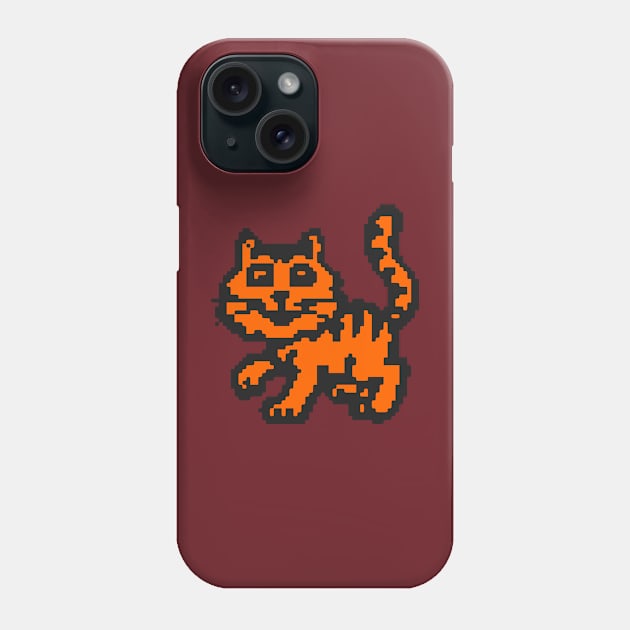 Orange Cat Pixel Phone Case by Tandit Store