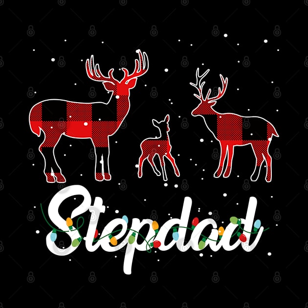 Stepdad Reindeer Plaid Pajama Shirt Family Christmas by intelus