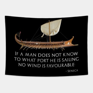 Ancient Roman Greek Stoic Philosophy Seneca Quote Tapestry
