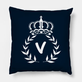 Monogram Art Letter Crown V Pillow