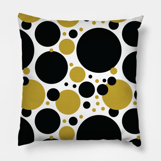 Black and Gold Circles Seamless Pattern 047#001 Pillow by jeeneecraftz