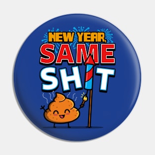 New Year 2024 Funny Cute Kawaii Poop Original Cartoon Meme Pin