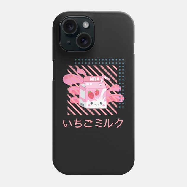 Kawaii Strawberry Milk Ichigo Miruku Phone Case by AKawaiiPastels