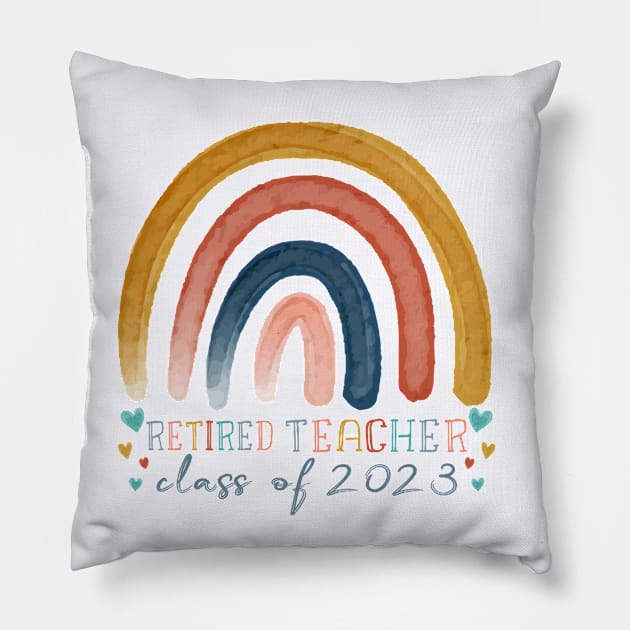 Retiring Teacher Retirement party Retired Teacher Class 2023 Pillow by Shop design