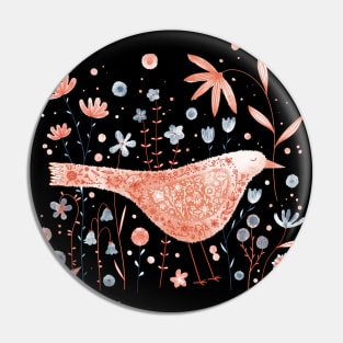 Apricot Bird Pin