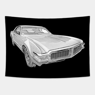 Oldsmobile Toronado 1968 American classic car monochrome Tapestry