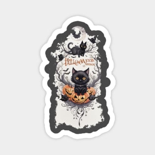 Halloween black cat Magnet