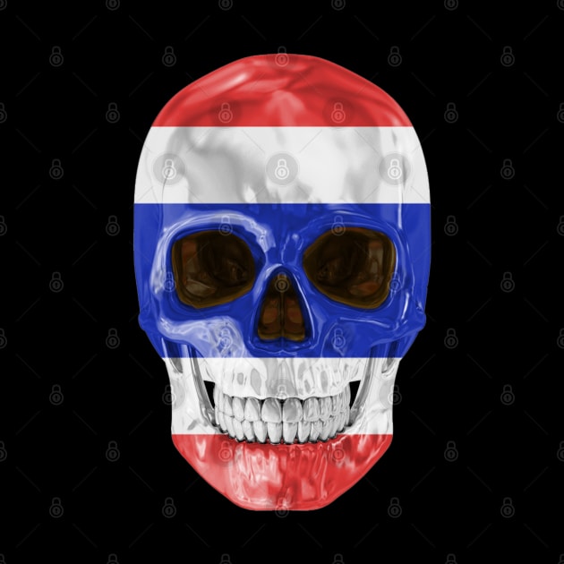 Thailand Flag Skull - Gift for Thai With Roots From Thailand by Country Flags