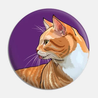 Ginger Tabby Cat Blep Pin