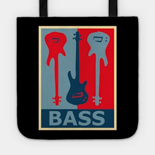 Red Blue Retro Low Poly Gift for Bass Player Tote