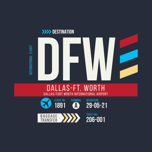 Dallas Ft. Worth (DFW) Airport Code Baggage Tag C by SLAG_Creative