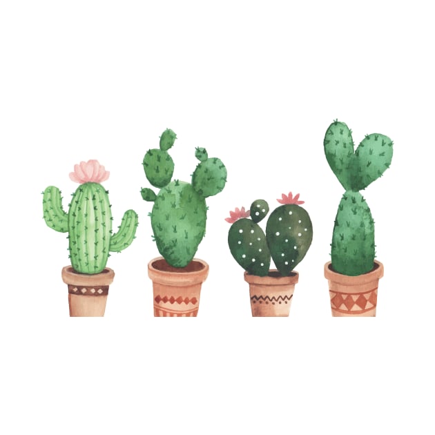 Cute Cactus Plant For Plant Lovers In Classic Pots by mangobanana