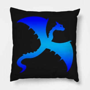 Blue Flying Dragon Design Pillow