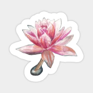 Flamingo Lotus Flower Magnet