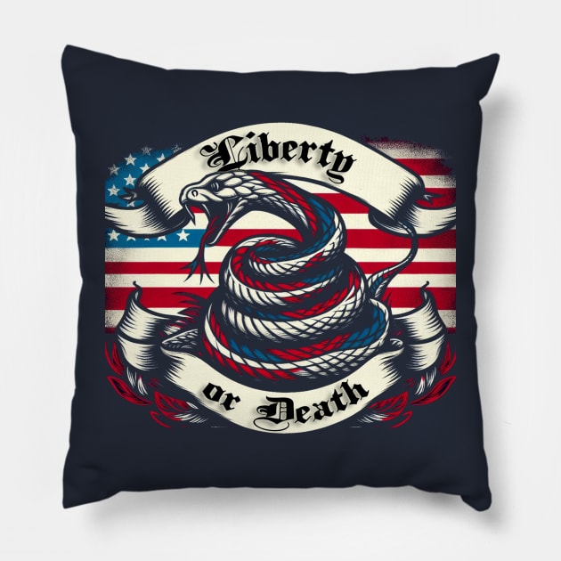 Liberty or Death Pillow by WolfeTEES