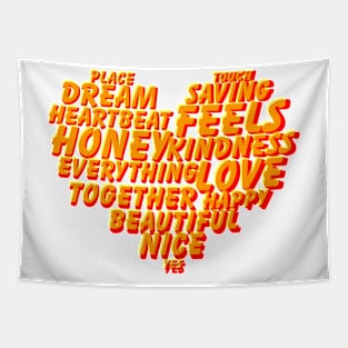 heart txt Tapestry