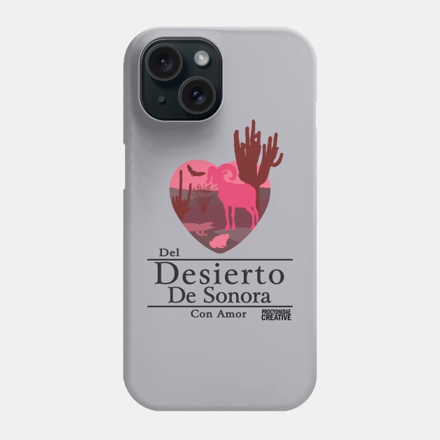 Del Desierto de Sonora Con Amor II Phone Case by ProcyonidaeCreative