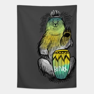 Bear with drum Tapestry
