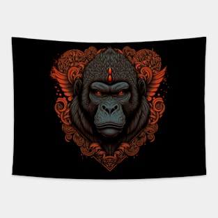 Gorilla decorated with Javanese ornaments Tapestry