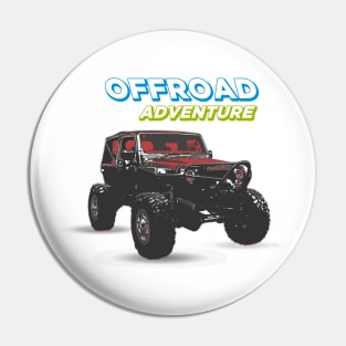 Jeep Offroad 4x4 Black Red T-Shirt Pin