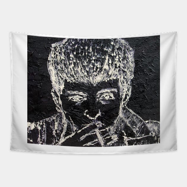 IAN CURTIS acrylic portrait Tapestry by lautir