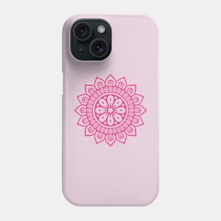 Bright Pink Abstract Geometric Flower Phone Case