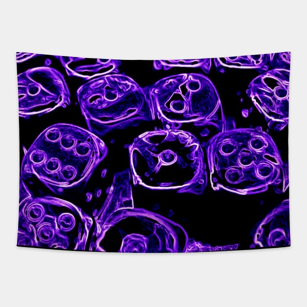 Neon Purple Dice Tapestry by ARTWORKandBEYOND