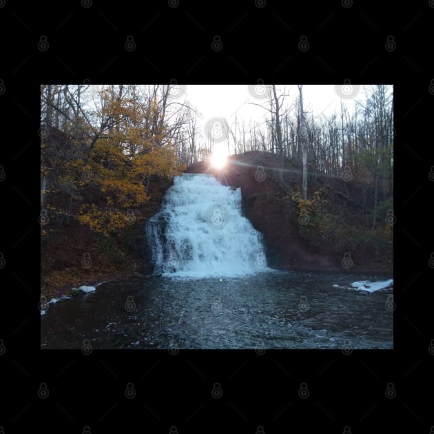 Waterfall in the woods by Edwardtiptonart