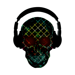 Skull headphones artwork T-Shirt