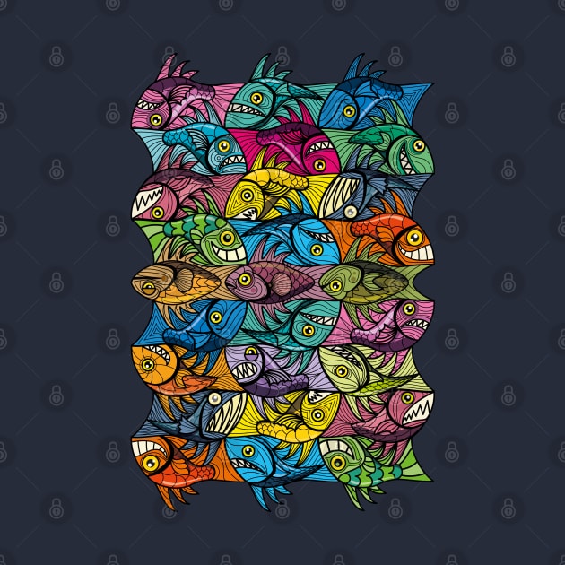 Fish Tessellation Ambigram Escher Style XXIV by Maxsomma